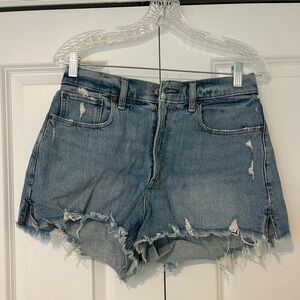 Abercrombie & Fitch The Mom Short High Rise Curve Love Denim Shorts